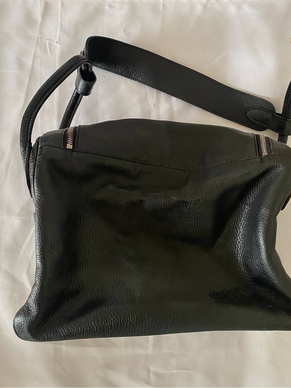 Black Leather Shoulder Lindy Bag - sliver metal accessories - Picture 6 of 7